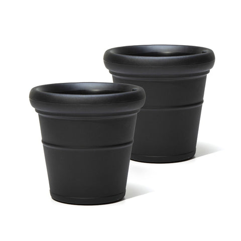 round black planter pots Claremont Planter from Step2