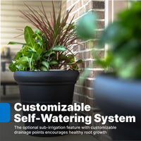 Claremont Planter with customizable self-watering system