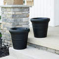 Claremont Planter™ - Onyx Black 2 Pack on steps