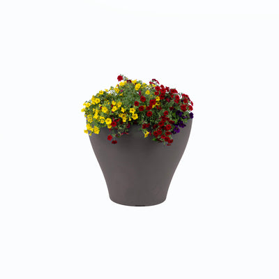 Fernway Planter™ - Dark Cedar with flowers