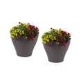 Fernway Planter™ - Dark Cedar 2 Pack with flowers