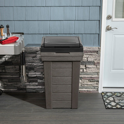 Lakewood garbage container on patio