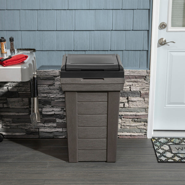 Lakewood garbage container on patio