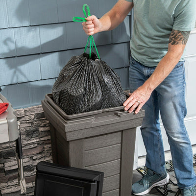 Lakewood Patio Trash Container™ removing bag.