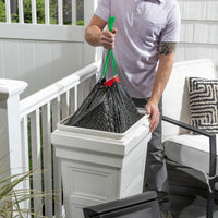 Atherton Trash Container™ - Classic White removing bag.