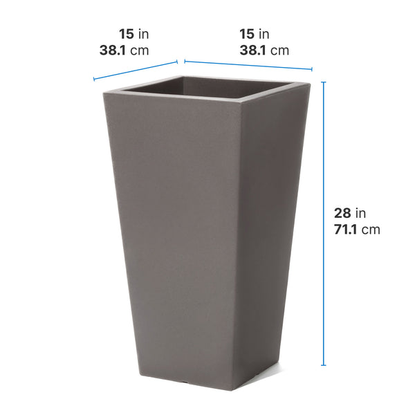 Tremont Tall Square Tapered Planter™ dimensions