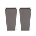 Tremont Tall Square Tapered Planter™ - Dark Cedar 2 Pack