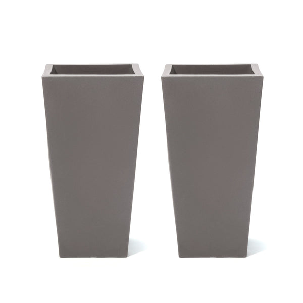 Tremont Tall Square Tapered Planter™ - Dark Cedar 2 Pack