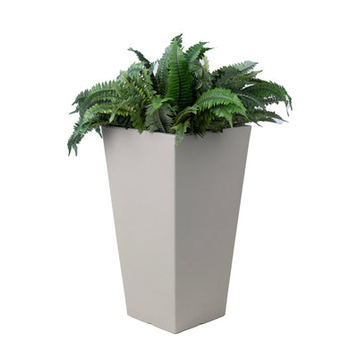 Tremont Tall Square Tapered Planter™ - Concrete Gray with plant