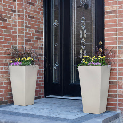 Tremont Tall Square Tapered Planter™ - Concrete Gray 2 Pack by entryway