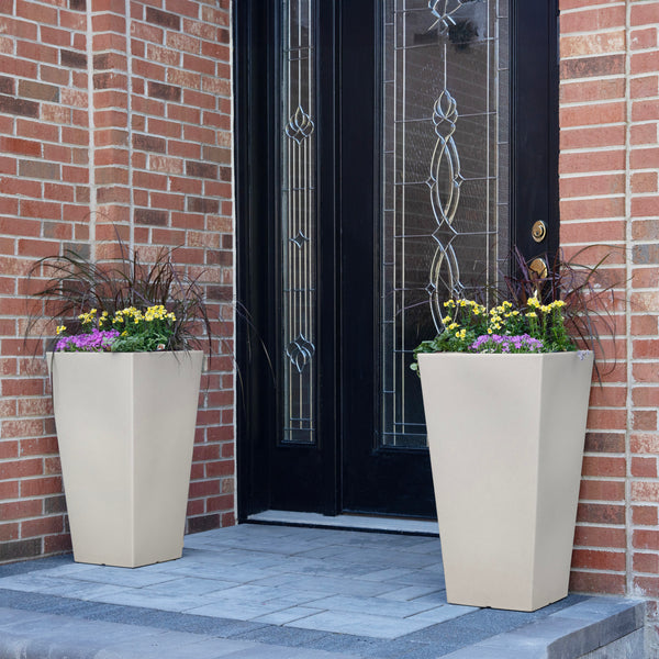 Tremont Tall Square Tapered Planter™ - Concrete Gray 2 Pack by entryway
