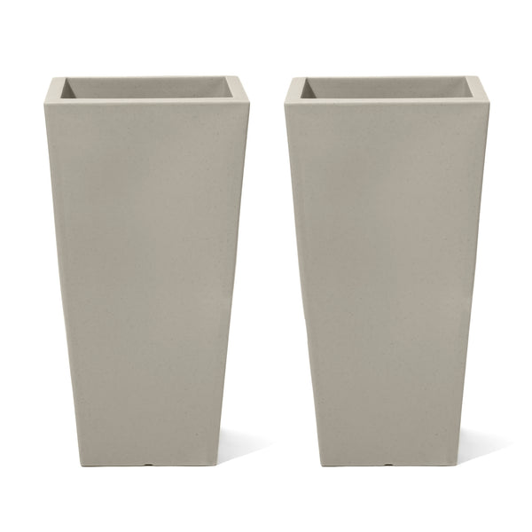 Tremont Tall Square Tapered Planter™ - Concrete Gray 2 Pack