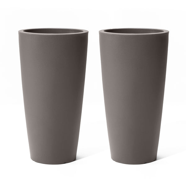Tremont Tall Round Tapered Planter™ - Dark Cedar 2 Pack