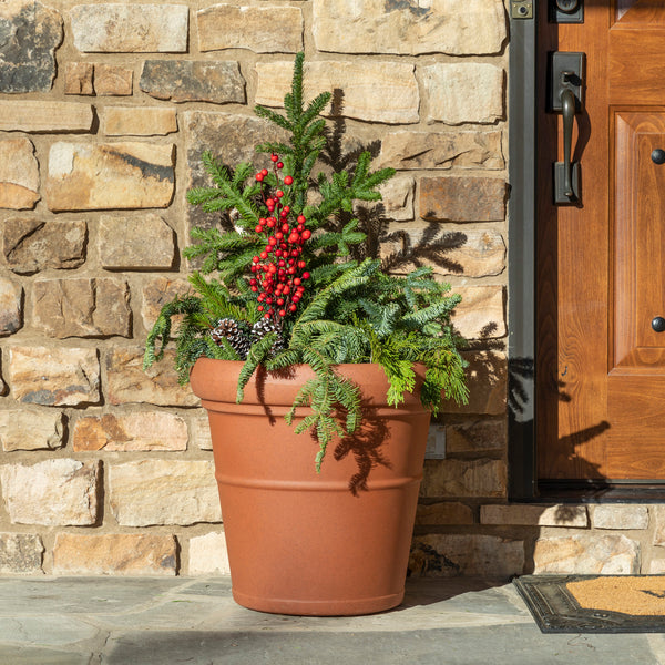 Claremont Planter™ - Terracotta with foliage