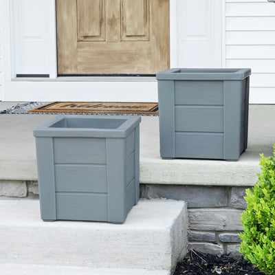 Lakewood Planter Box™ - Sage Gray 2 Pack on porch