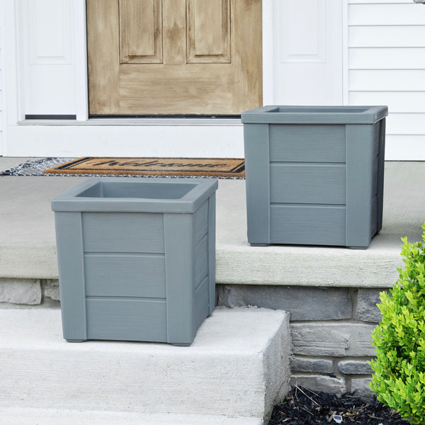 Lakewood Planter Box™ - Sage Gray 2 Pack on porch