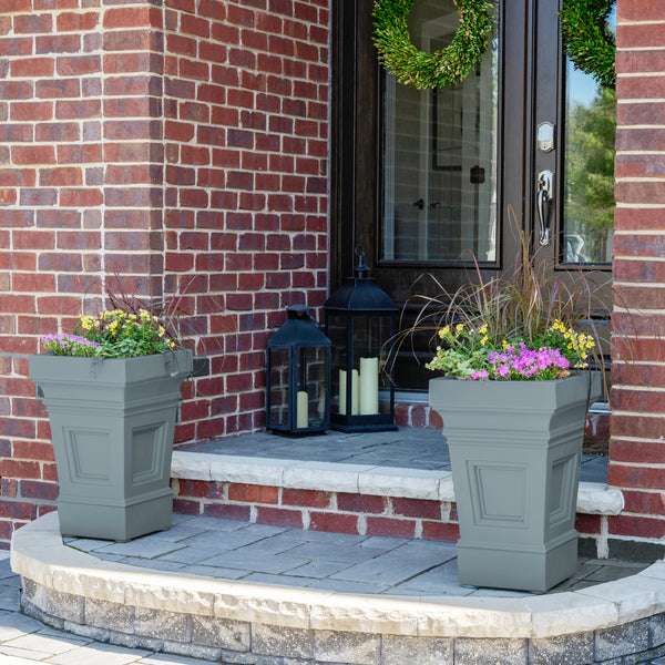 Atherton Planter Box™  - Sage Gray 2 pack on doorstep