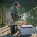 Flip Seat™ shown as fishing seat on 5 gallon bucket