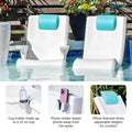 Vero Pool Accessories™ - Blue with cup holder phone holder and resin pillow