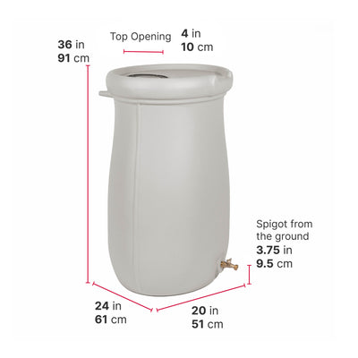 Fernway Rain Barrel™ dimensions