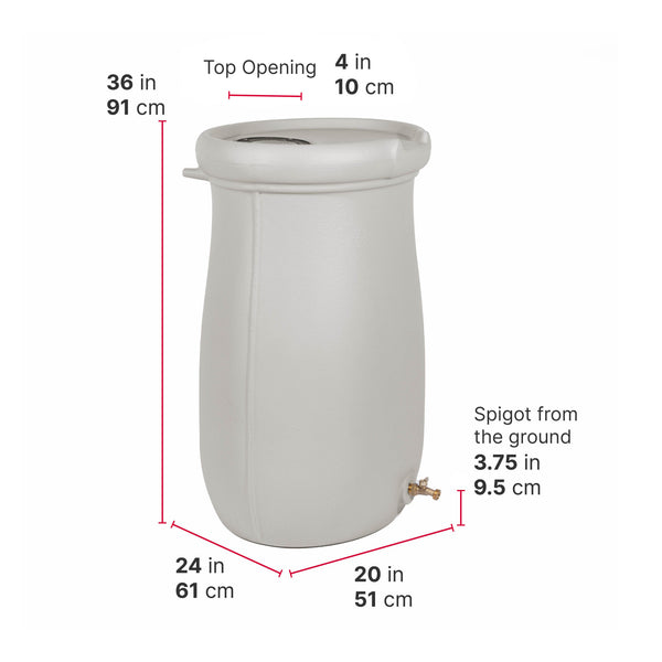 Fernway Rain Barrel™ dimensions