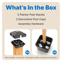Firefly String Light Pole Stand with Planter™ (2pk)