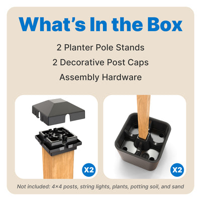 Firefly String Light Pole Stand with Planter™ (2pk)