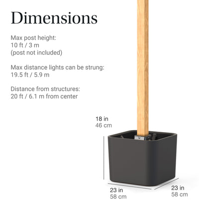 Firefly String Light Pole Stand with Planter™ (2pk)