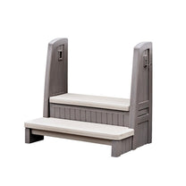 Hot Tub Storage Steps With Handrail™ - Dark Cedar