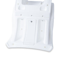 Underside of Vero Adirondack Chair showing weight cavity chambers and hardware holes