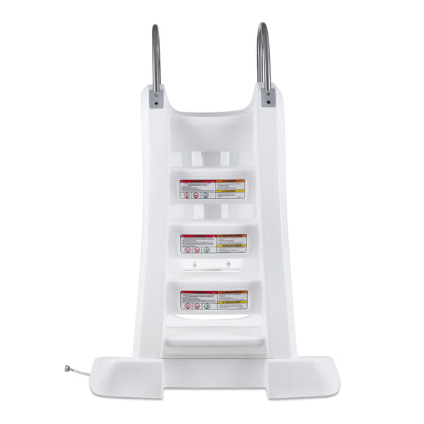 Vero Pool Slide™ non-slip steps and stainless steel bars