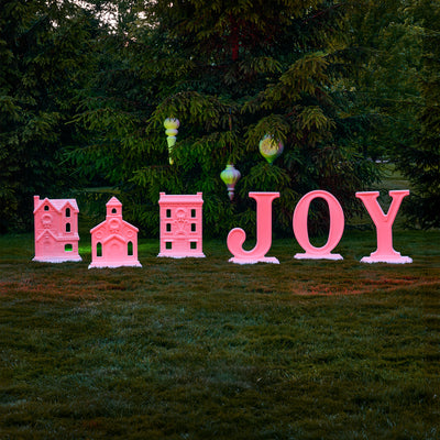 Large Outdoor 3-Piece Christmas JOY Letters Decoration - White