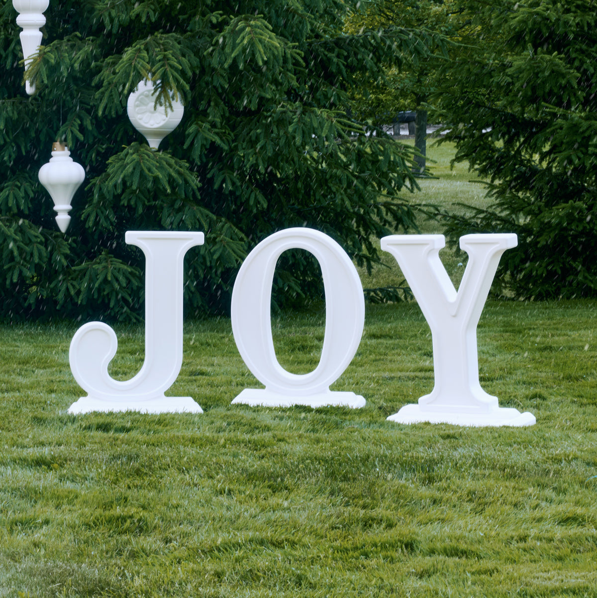 Large Outdoor 3-Piece Christmas JOY Letters Decoration - White