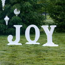 Large Outdoor 3-Piece Christmas JOY Letters Decoration - White