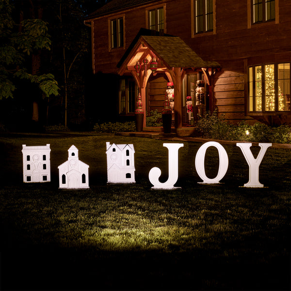 Paintable Large 3-Piece Outdoor Christmas Village