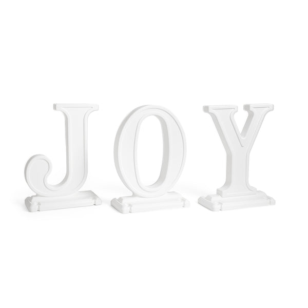 Large Outdoor 3-Piece Christmas JOY Letters Decoration - White