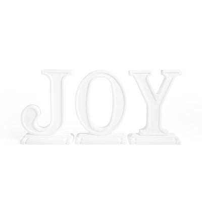 Large Outdoor 3-Piece Christmas JOY Letters Decoration - White