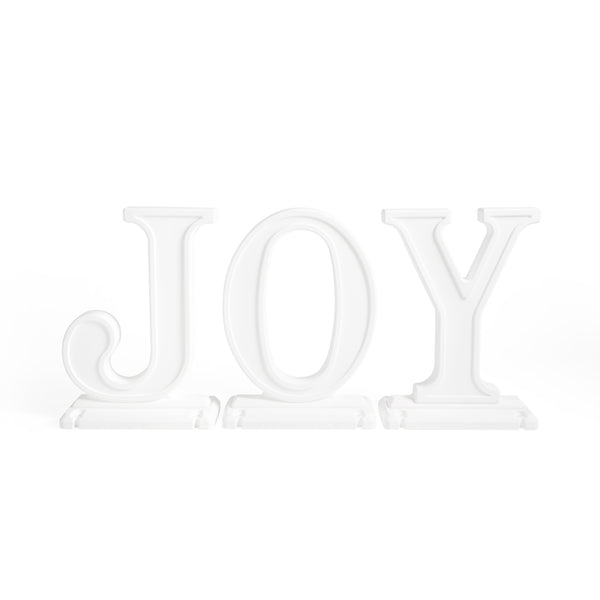 Large Outdoor 3-Piece Christmas JOY Letters Decoration - White