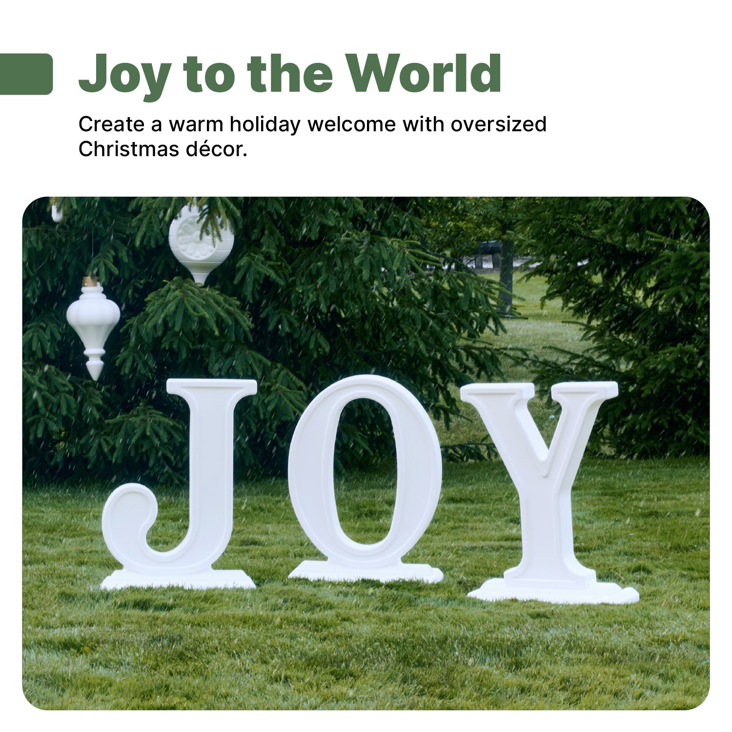 Large Outdoor 3-Piece Christmas JOY Letters Decoration - White