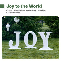Large Outdoor 3-Piece Christmas JOY Letters Decoration - White