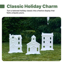 Paintable Large 3-Piece Outdoor Christmas Village