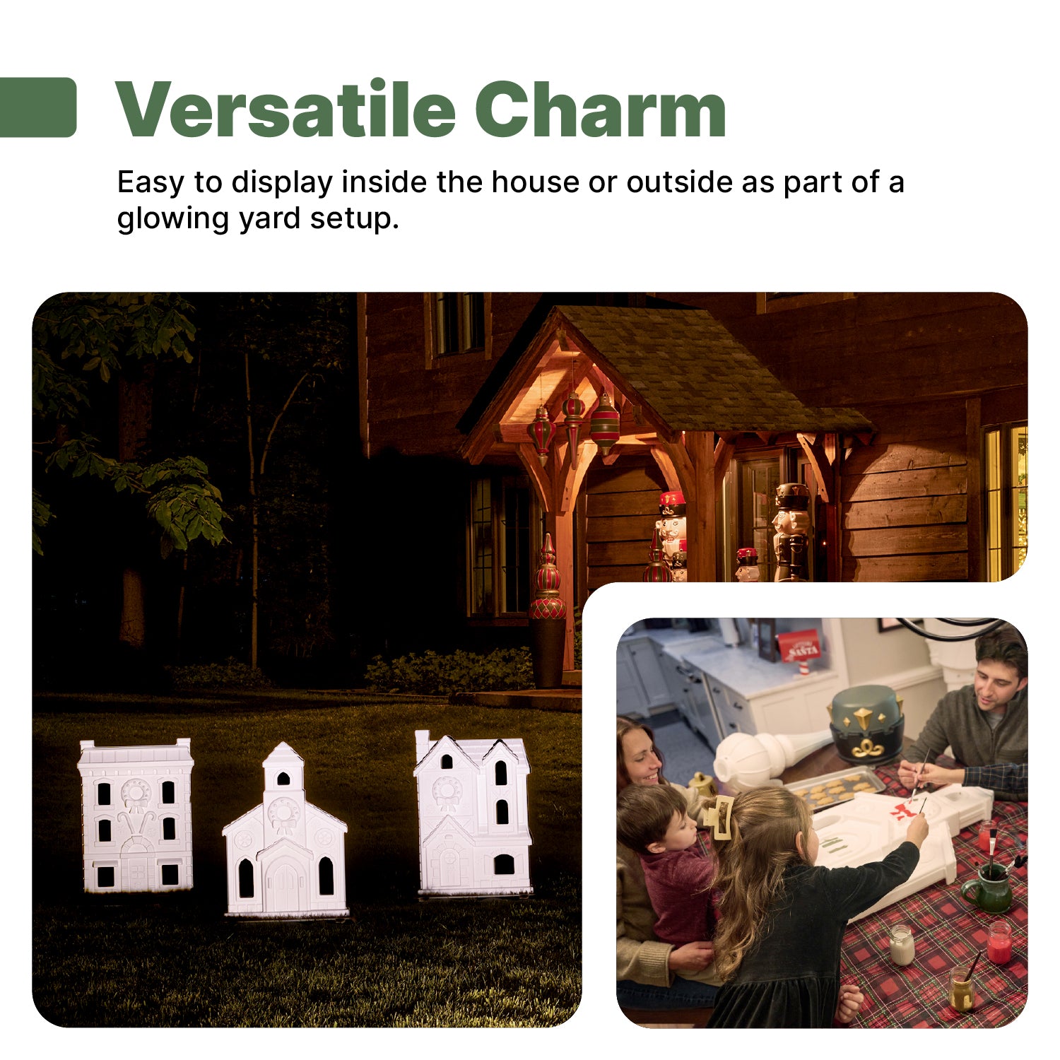 Paintable Large 3-Piece Outdoor Christmas Village