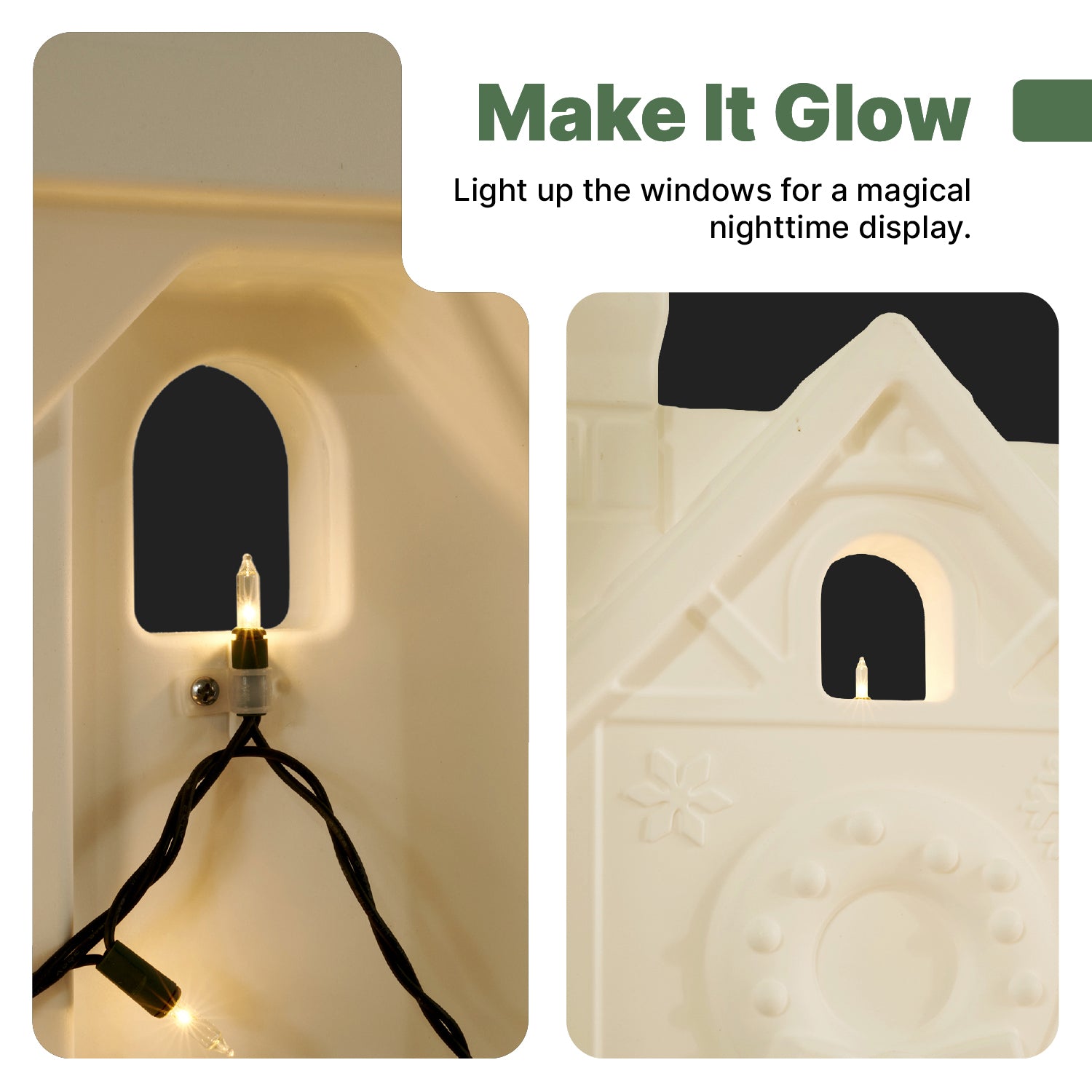 Paintable Large 3-Piece Outdoor Christmas Village