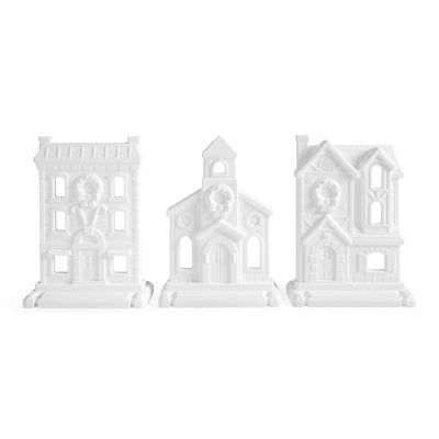 Paintable Large 3-Piece Outdoor Christmas Village
