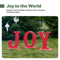 Paintable Large Outdoor 3-Piece Christmas JOY Letters Decoration - Red