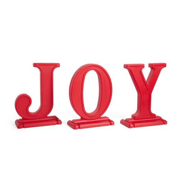 Paintable Large Outdoor 3-Piece Christmas JOY Letters Decoration - Red