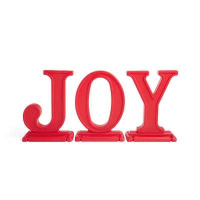 Paintable Large Outdoor 3-Piece Christmas JOY Letters Decoration - Red