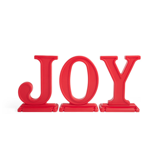 Paintable Large Outdoor 3-Piece Christmas JOY Letters Decoration - Red