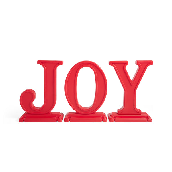 Paintable Large Outdoor 3-Piece Christmas JOY Letters Decoration - Red