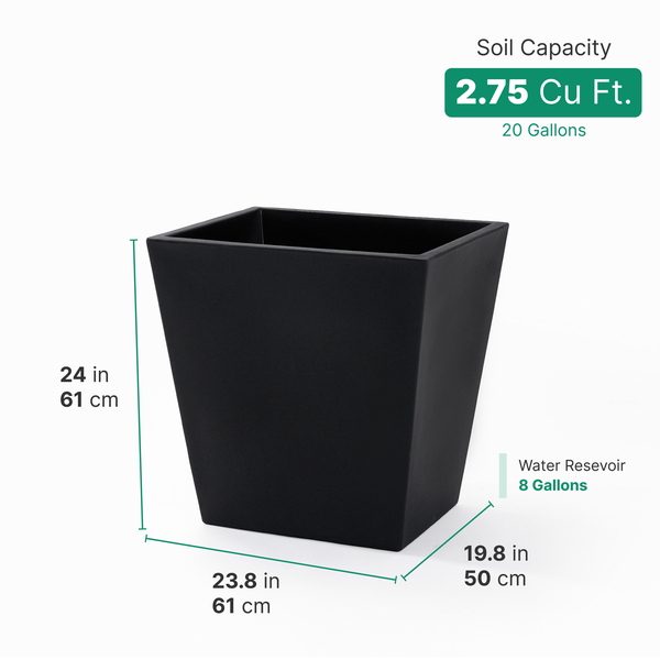 Tremont Planter™ 20X24 2 Pack dimensions of one planter